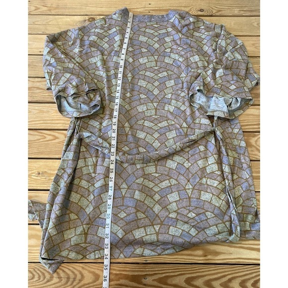 NEW The Muses Lounge Printed Tie Waist Cardigan Size Large Women’s Pink - Picture 5 of 7